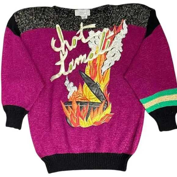 Lame! “Hot Tamale” Novelty Sweater Medium - Picture 1 of 8